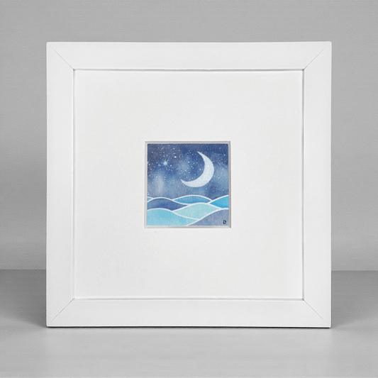 Original Watercolour Painting - Tiny Crescent Moon - East Neuk Beach Crafts