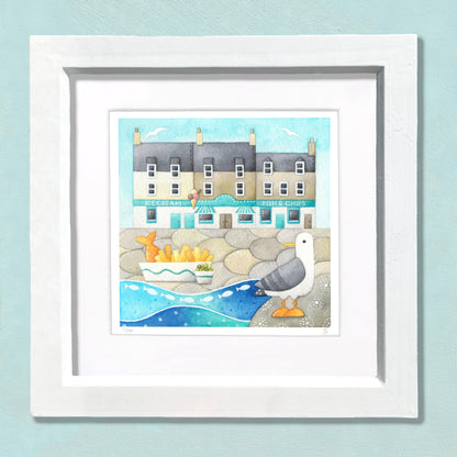 Original Watercolour Painting - Tiny Fish and Chips - East Neuk Beach Crafts