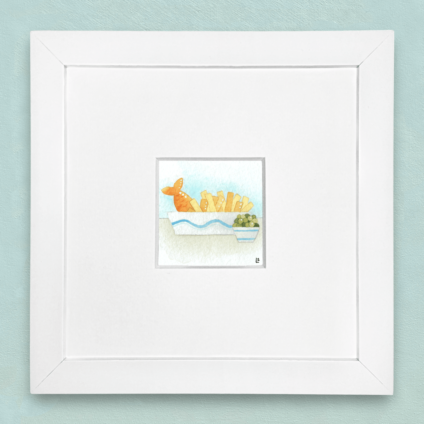 Original Watercolour Painting - Tiny Fish and Chips - East Neuk Beach Crafts