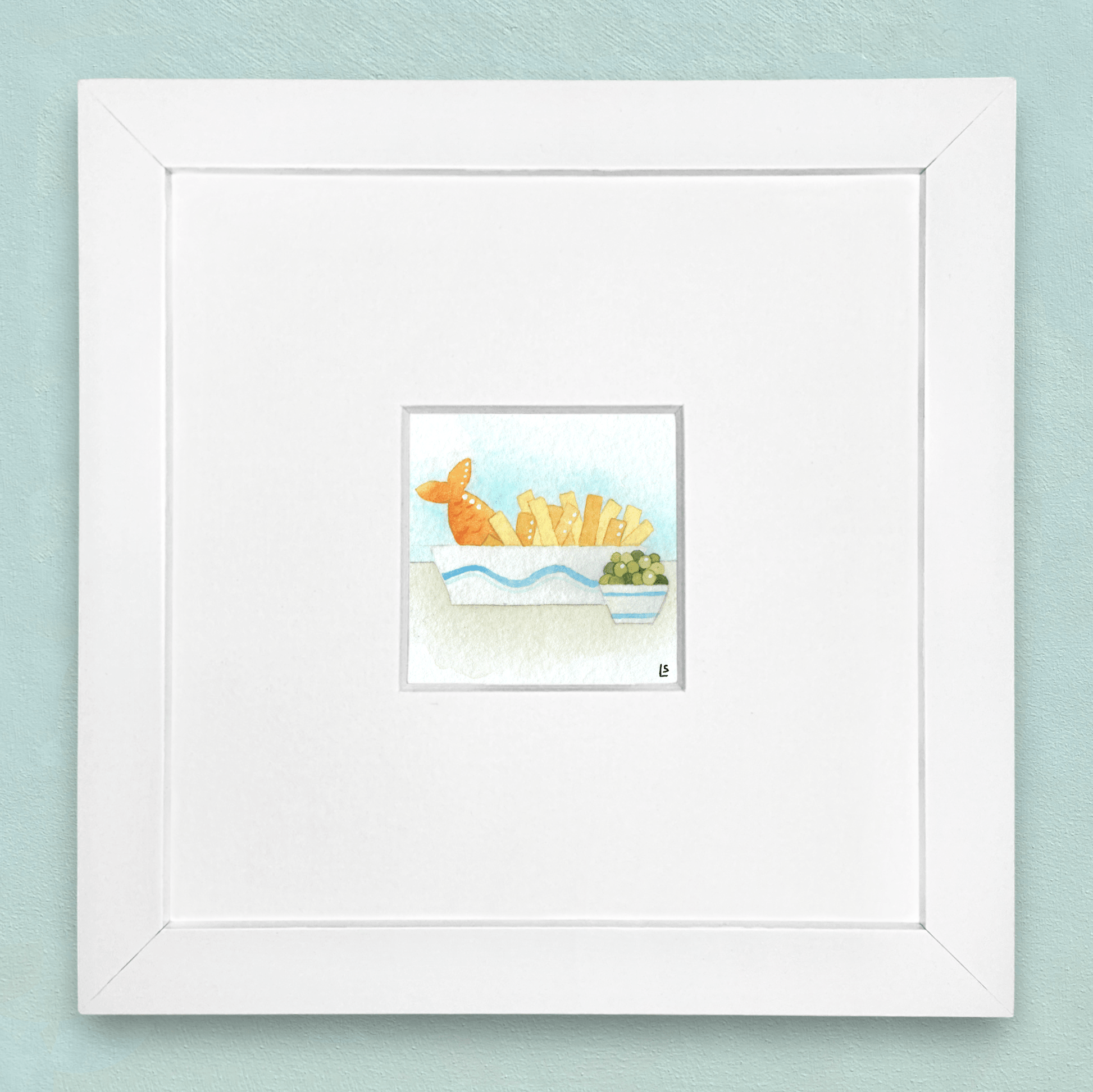 Original Watercolour Painting - Tiny Fish and Chips - East Neuk Beach Crafts