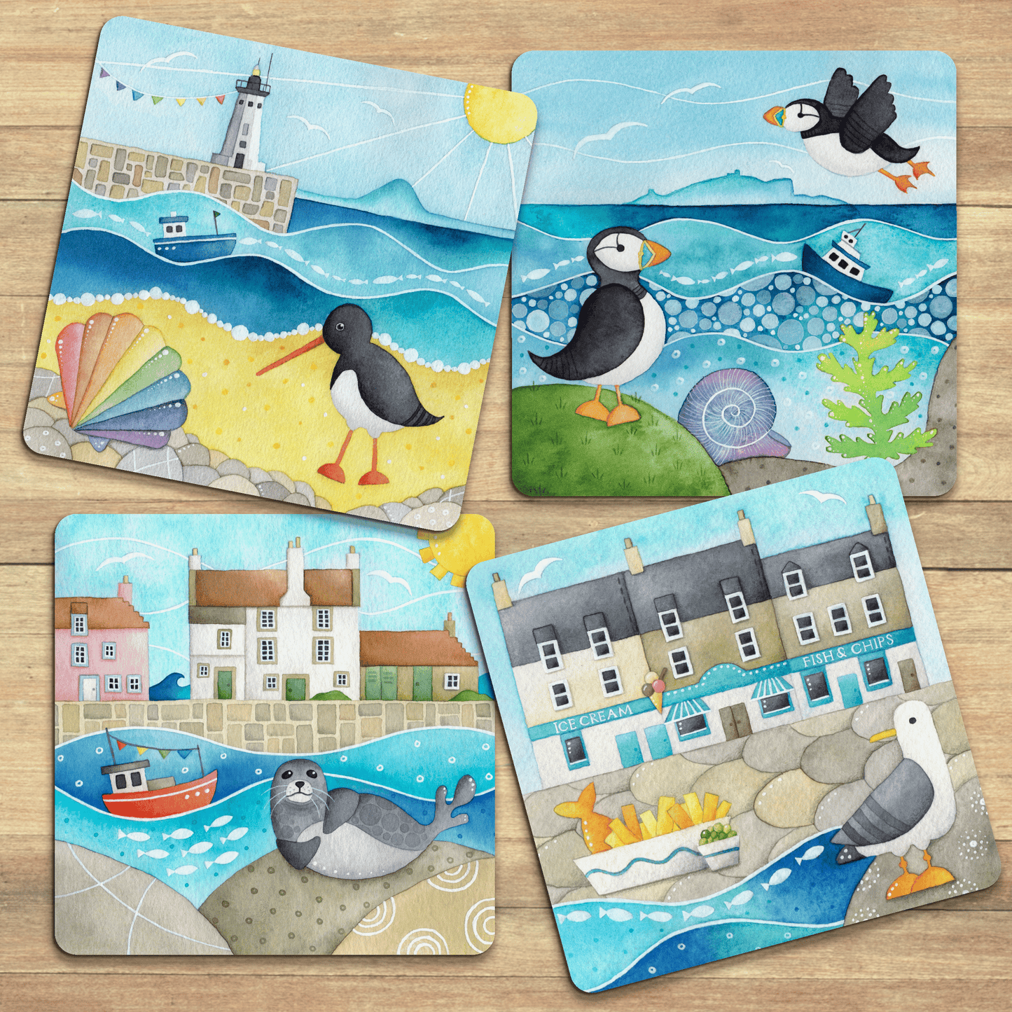 Placemat - Isle of May Puffins - Seaside Table Mats - East Neuk Beach Crafts