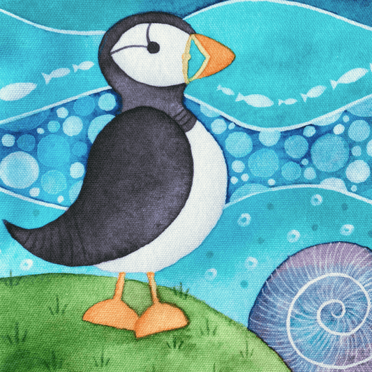 Puffin Shopping Bag - Isle of May - Seaside Tote Bag