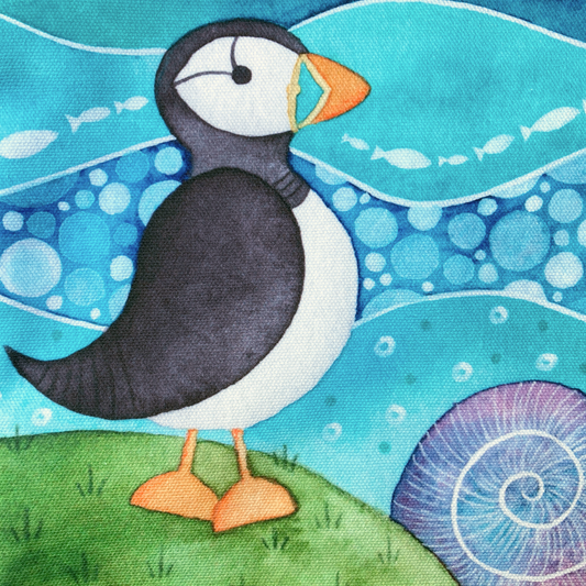 Puffin Shopping Bag - Isle of May - Seaside Tote Bag