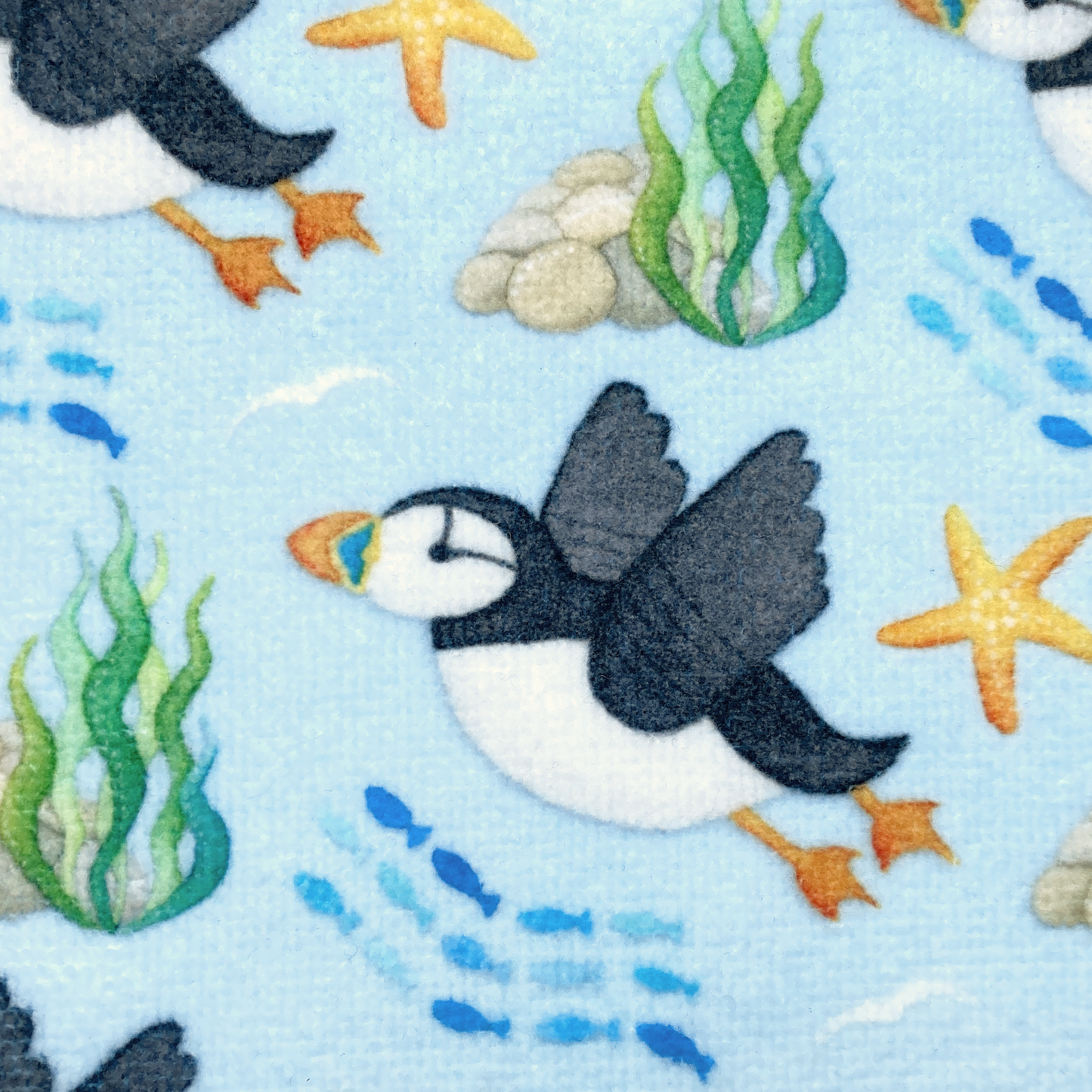 Puffin Hand Towel - Soft & Fluffy - Seaside Kitchen or Bathroom Towel