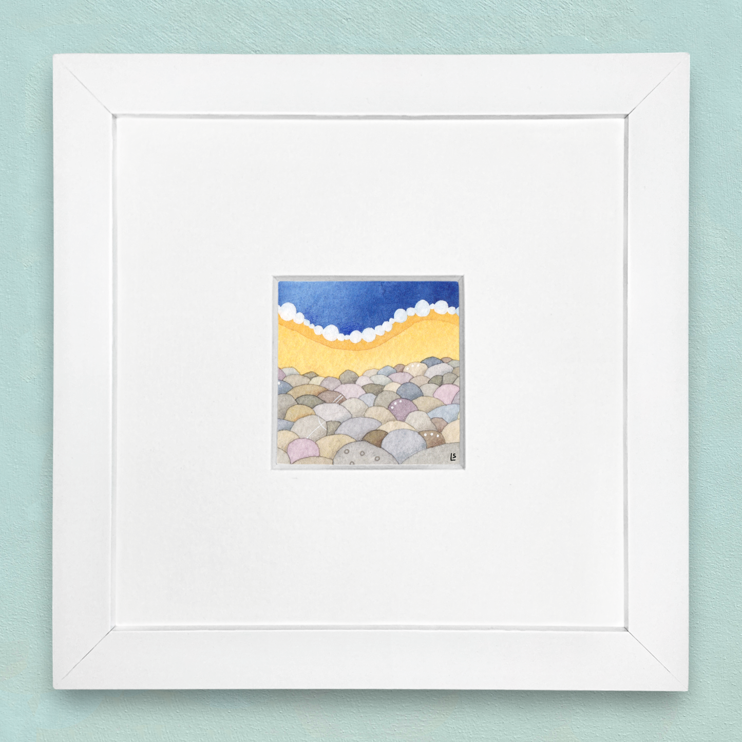 Original Watercolour Painting - Rocky Beach 1 - Framed, Mounted and Signed