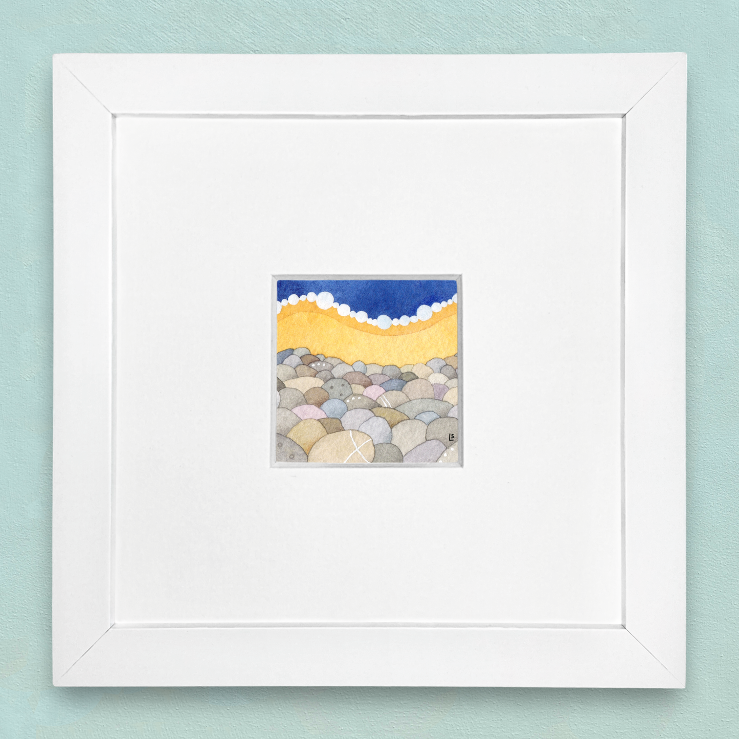 Original Watercolour Painting - Rocky Beach 2 - Framed, Mounted and Signed