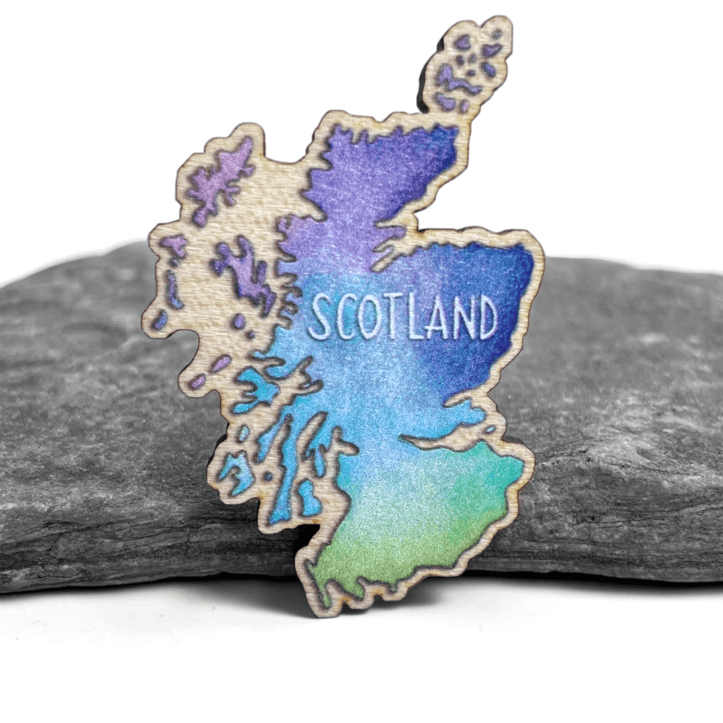 Scotland Map Fridge Magnet - Wooden Laser Cut - East Neuk Beach Crafts