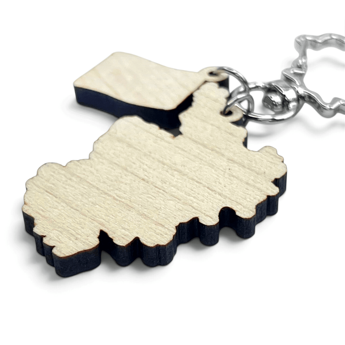 Scotland Map Keyring - Saltire Flag - Wooden Scottish Key Chain - East Neuk Beach Crafts