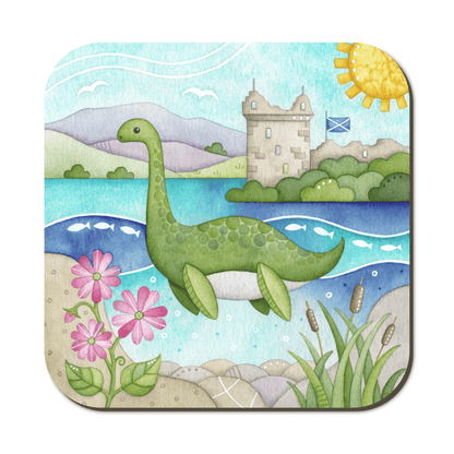 Scottish Highlands Coaster Set x 4 - Highland Cow, Nessie, Stag, Thistle - Save £2 - East Neuk Beach Crafts