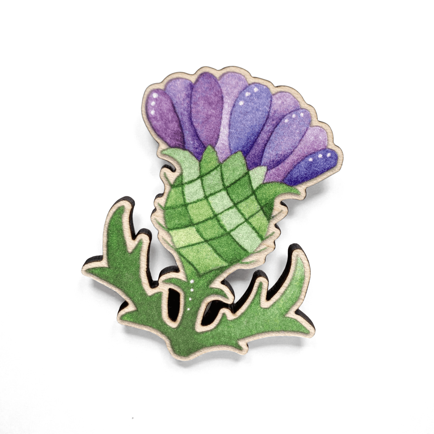 Scottish Thistle Fridge Magnet - Wooden Laser Cut - East Neuk Beach Crafts