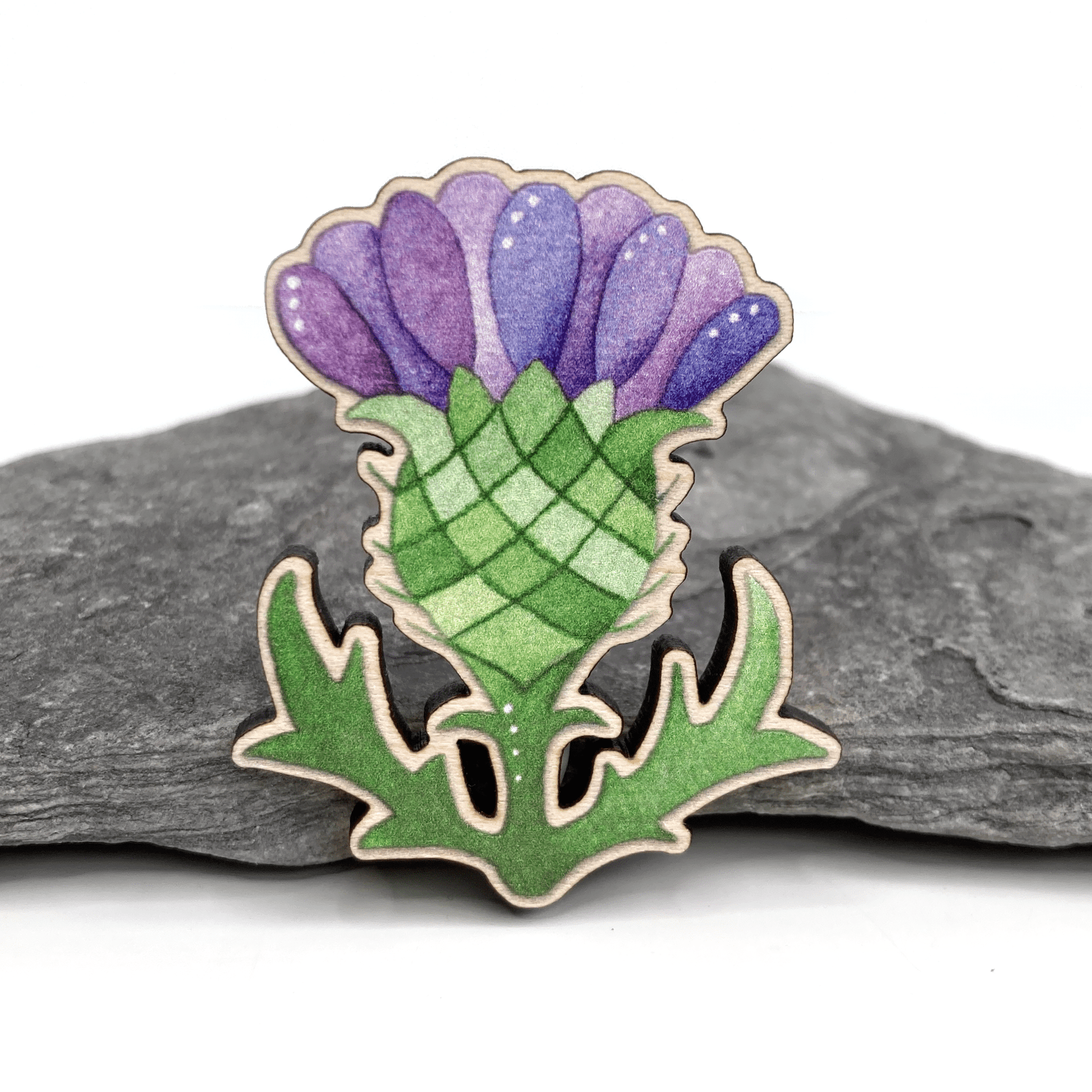 Scottish Thistle Fridge Magnet - Wooden Laser Cut - East Neuk Beach Crafts