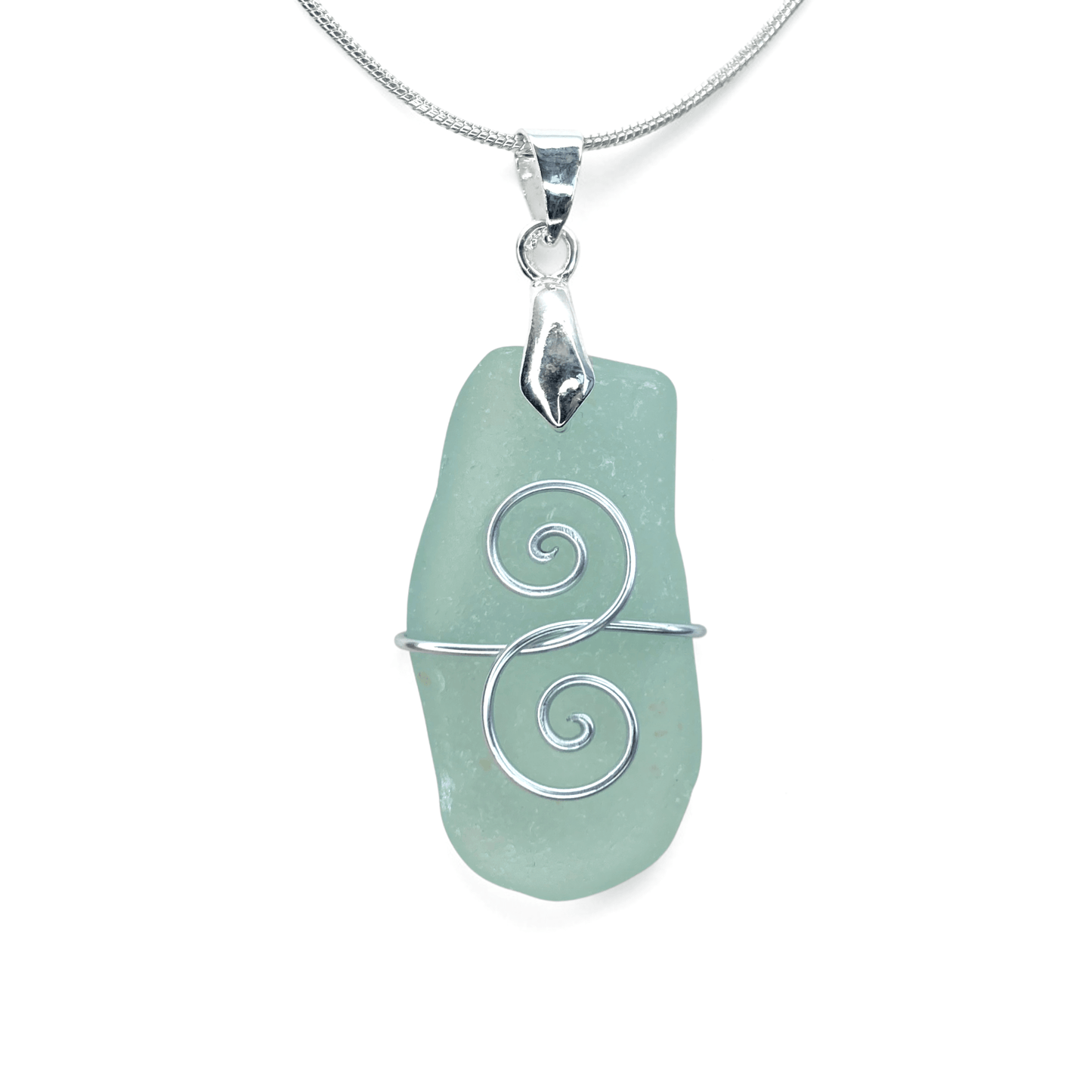 Sea Glass Necklace - Aqua Friendship Pendant - Scottish Jewellery - East Neuk Beach Crafts