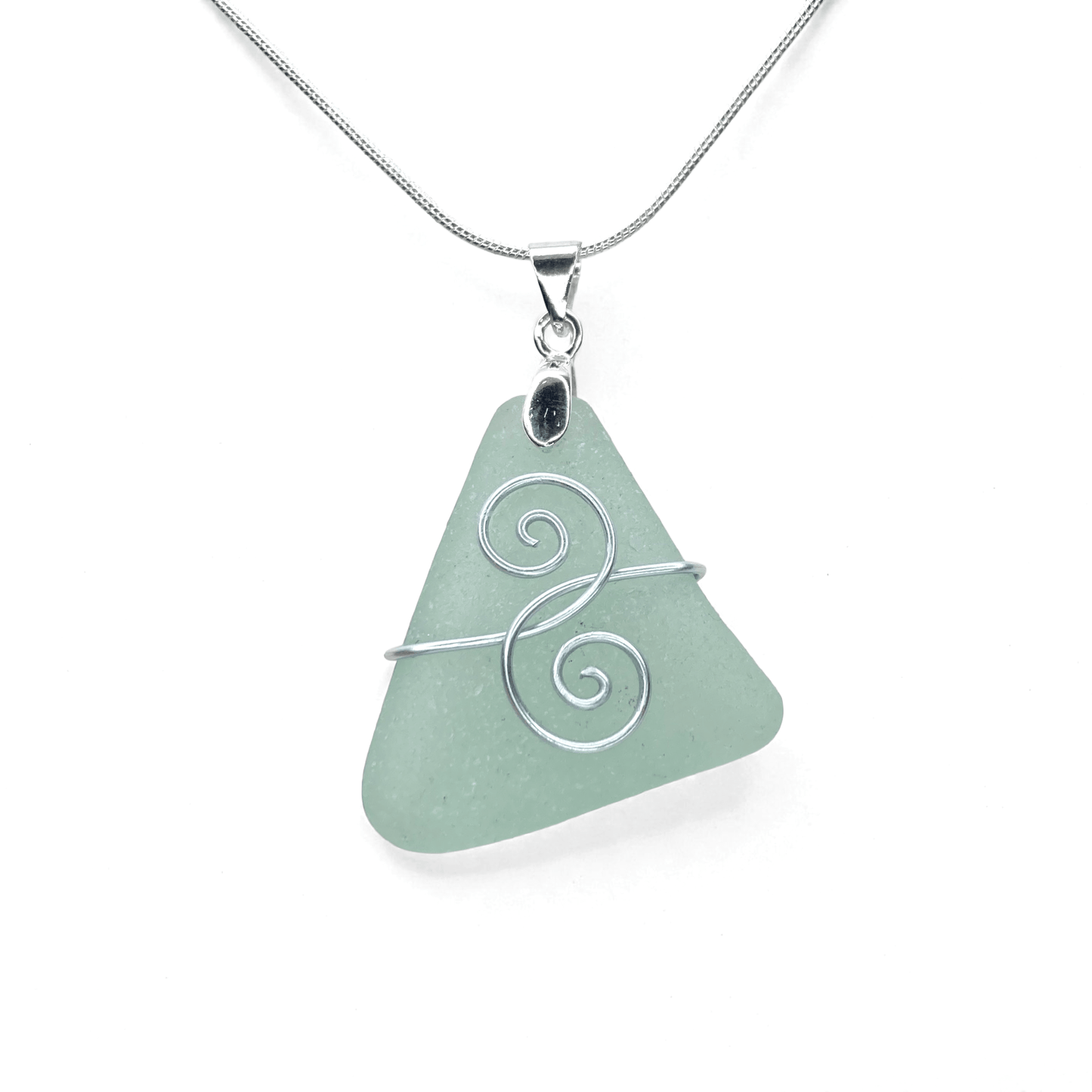 Sea Glass Necklace - Aqua Friendship Pendant - Scottish Jewellery - East Neuk Beach Crafts