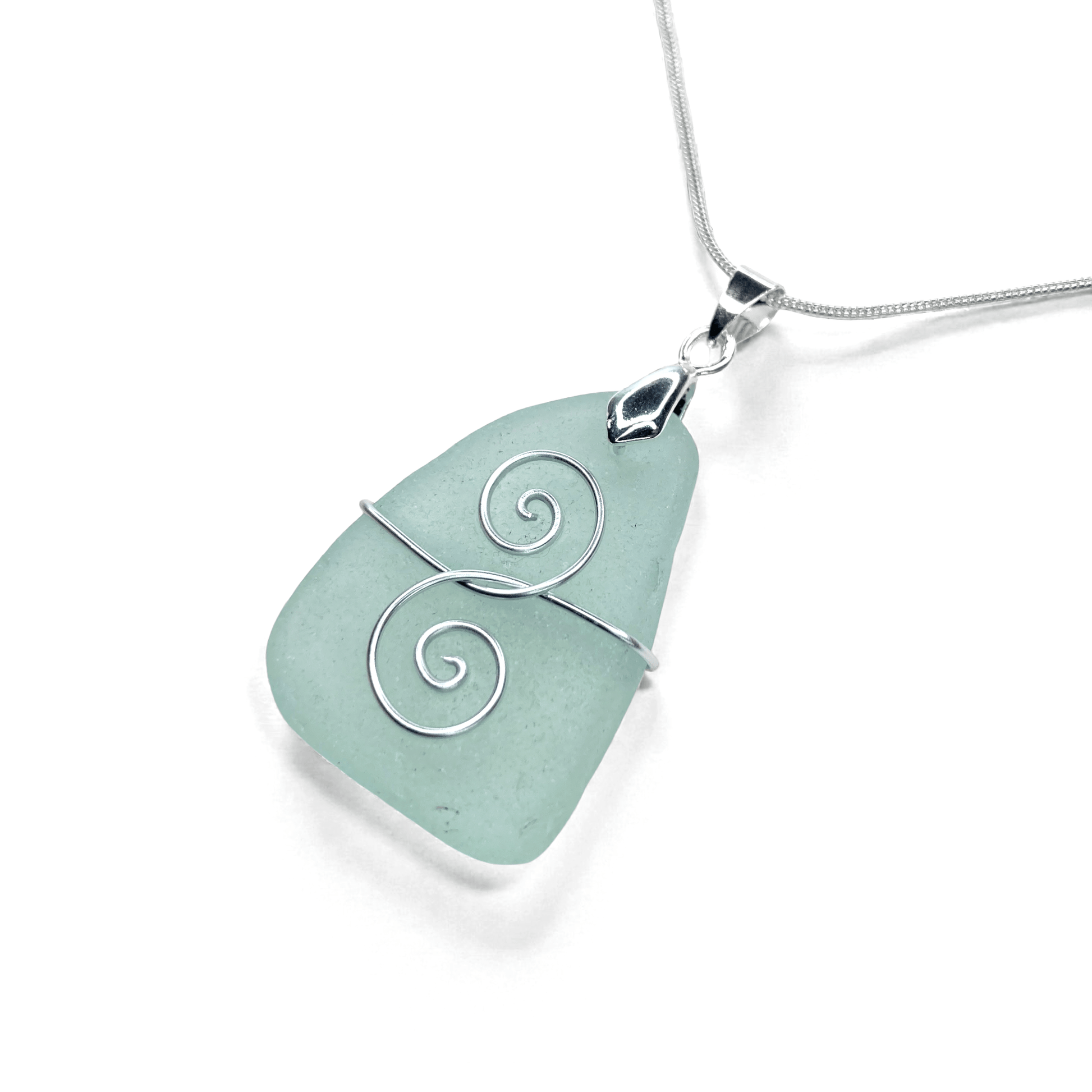 Sea Glass Necklace - Aqua Friendship Pendant - Scottish Jewellery - East Neuk Beach Crafts