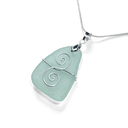 Sea Glass Necklace - Aqua Friendship Pendant - Scottish Jewellery - East Neuk Beach Crafts