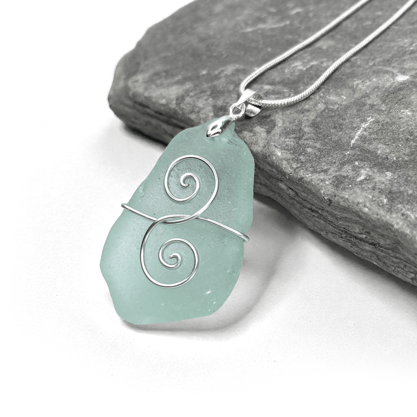 Sea Glass Necklace - Aqua Friendship Pendant - Scottish Jewellery - East Neuk Beach Crafts