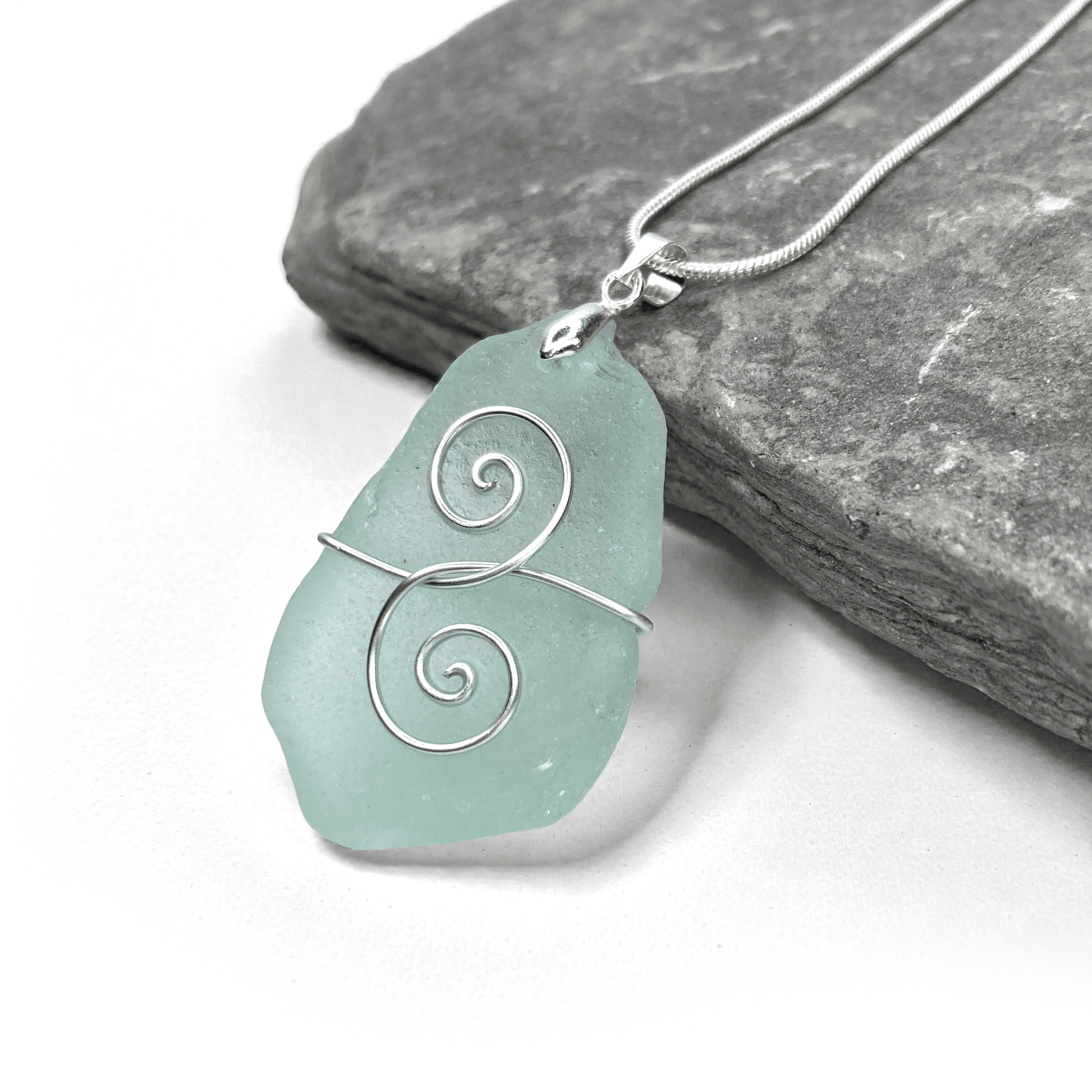 Sea Glass Necklace - Aqua Friendship Pendant - Scottish Jewellery - East Neuk Beach Crafts