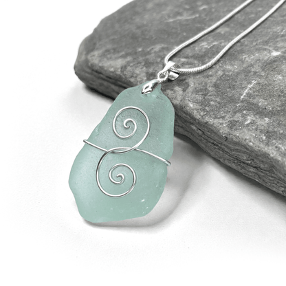 Sea Glass Necklace - Aqua Friendship Pendant - Scottish Jewellery - East Neuk Beach Crafts
