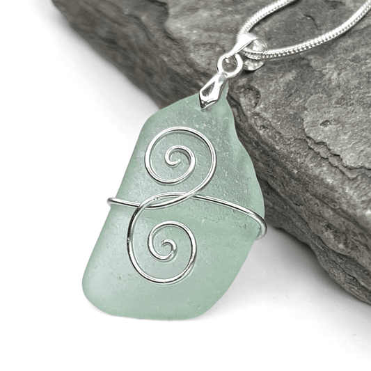 Sea Glass Necklace - Aqua Friendship Pendant - Scottish Jewellery - East Neuk Beach Crafts