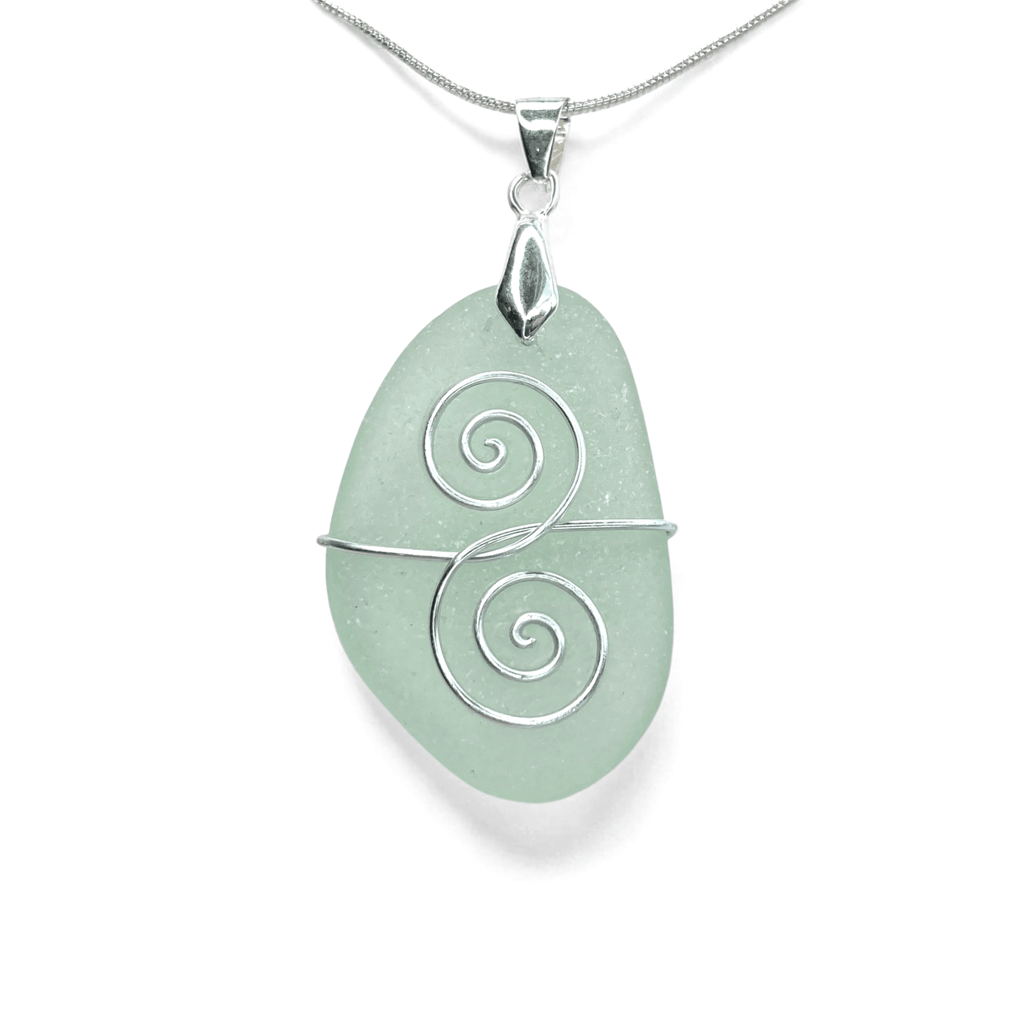 Sea Glass Necklace - Aqua Friendship Pendant - Scottish Jewellery - East Neuk Beach Crafts