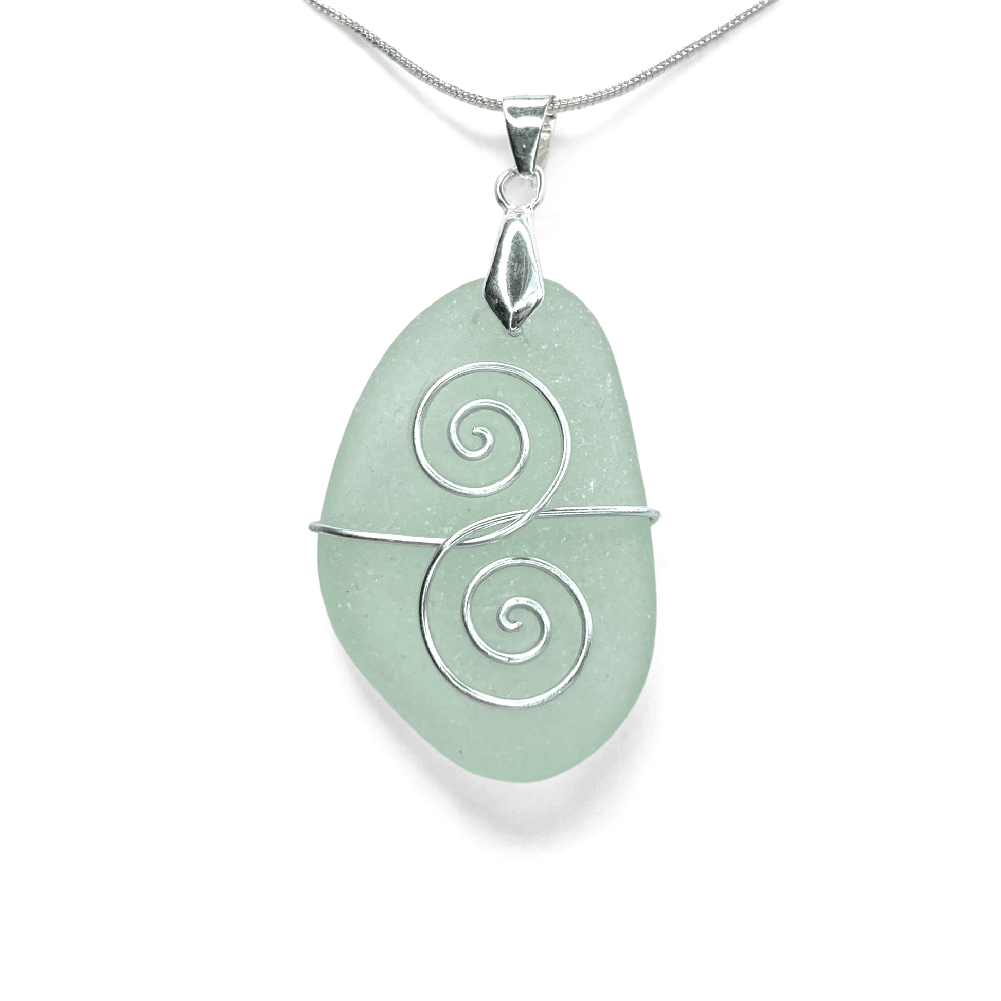 Sea Glass Necklace - Aqua Friendship Pendant - Scottish Jewellery - East Neuk Beach Crafts