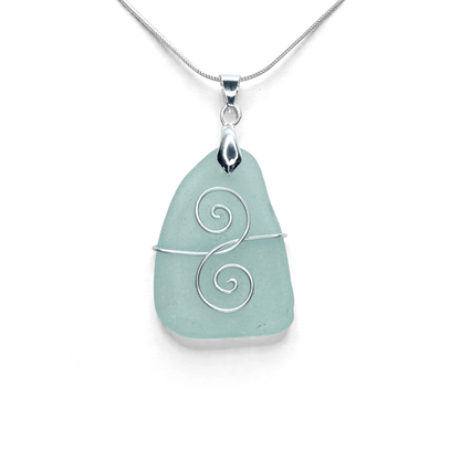 Sea Glass Necklace - Aqua Friendship Pendant - Scottish Jewellery - East Neuk Beach Crafts