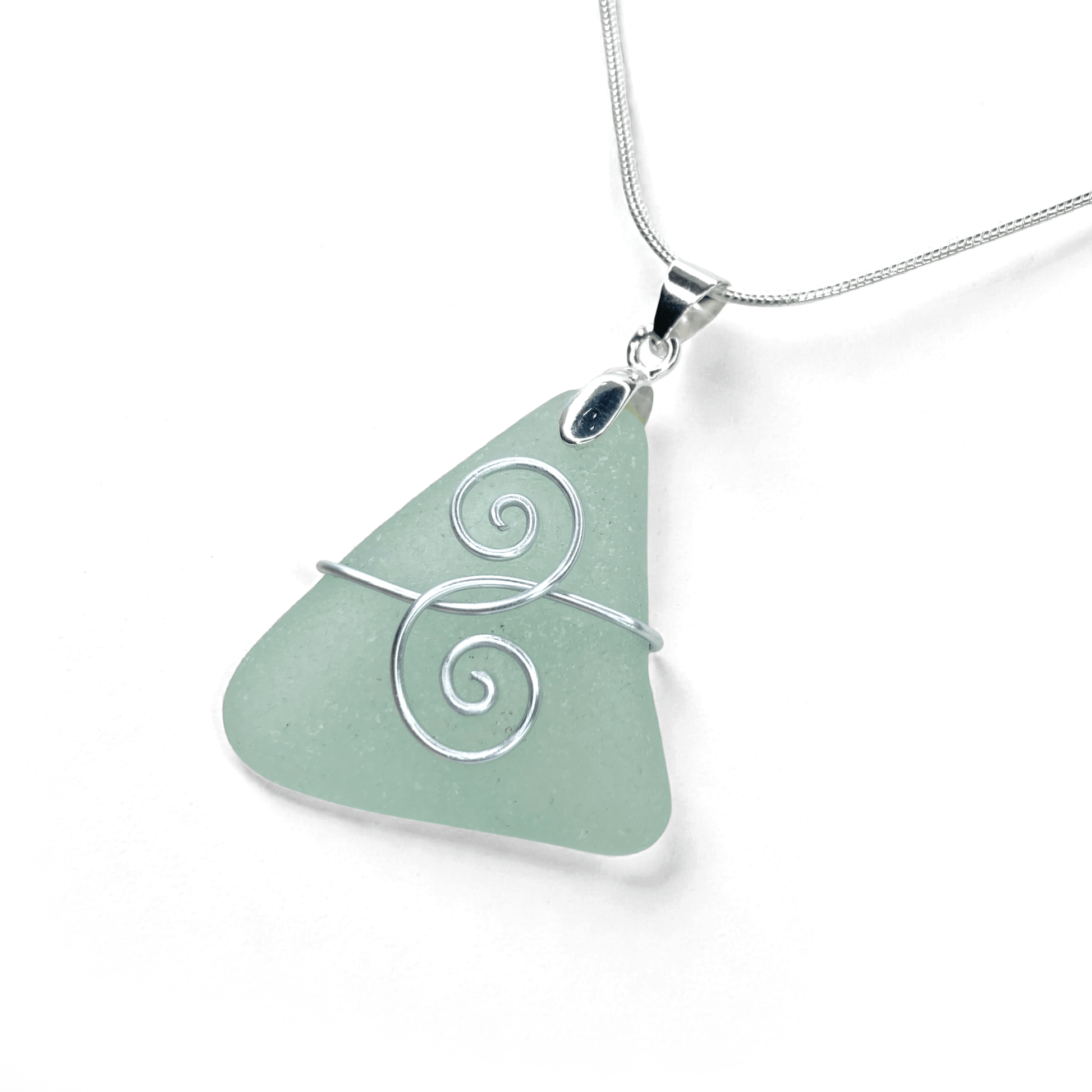 Sea Glass Necklace - Aqua Friendship Pendant - Scottish Jewellery - East Neuk Beach Crafts
