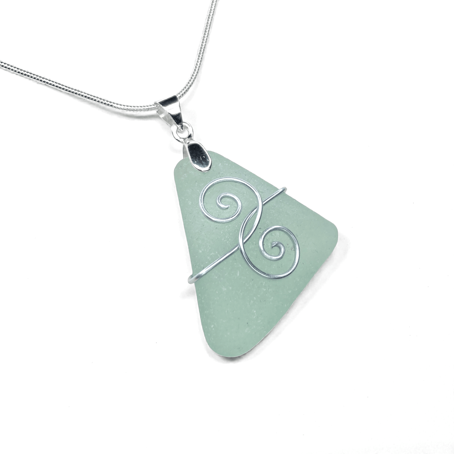 Sea Glass Necklace - Aqua Friendship Pendant - Scottish Jewellery - East Neuk Beach Crafts