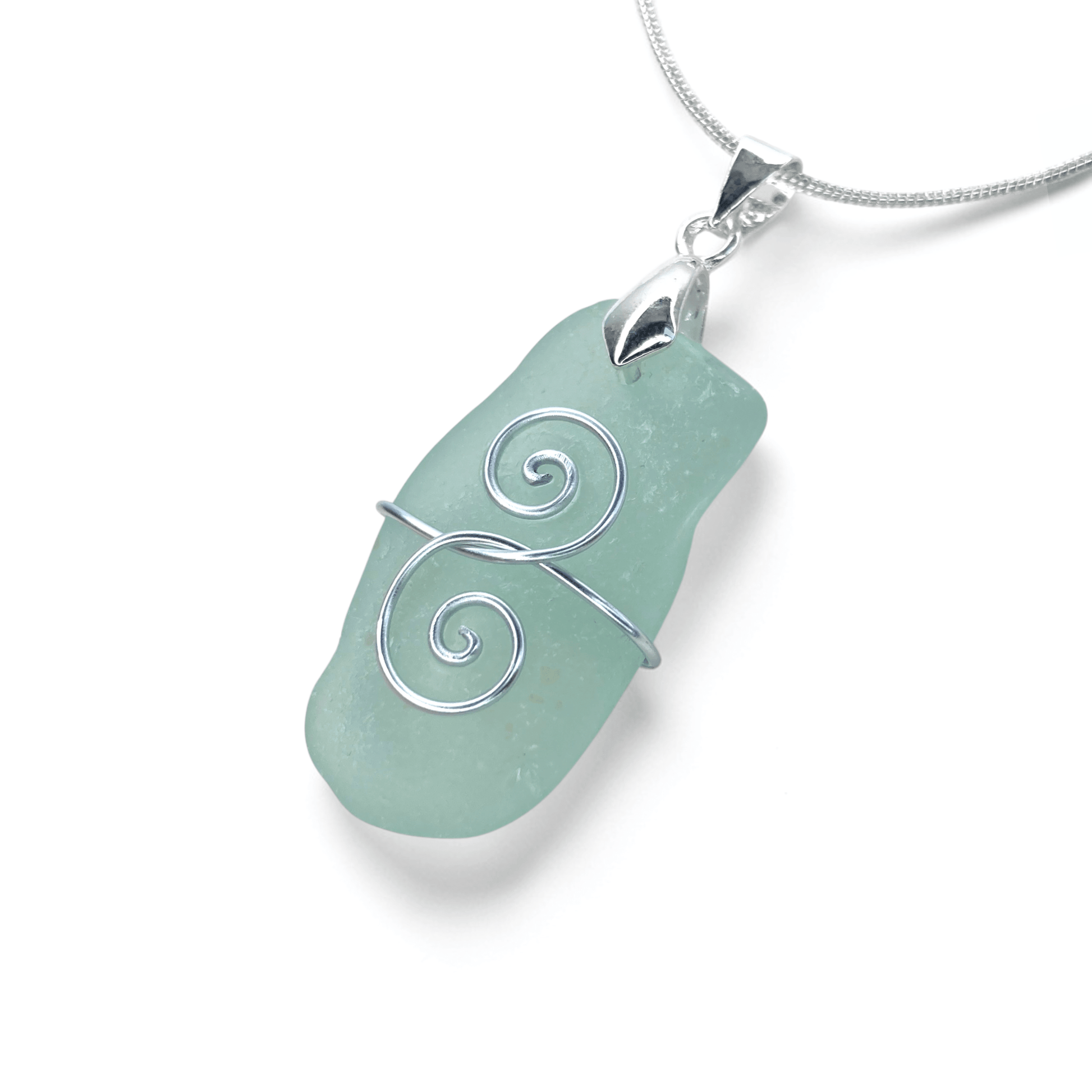 Sea Glass Necklace - Aqua Friendship Pendant - Scottish Jewellery - East Neuk Beach Crafts
