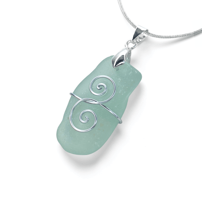Sea Glass Necklace - Aqua Friendship Pendant - Scottish Jewellery - East Neuk Beach Crafts
