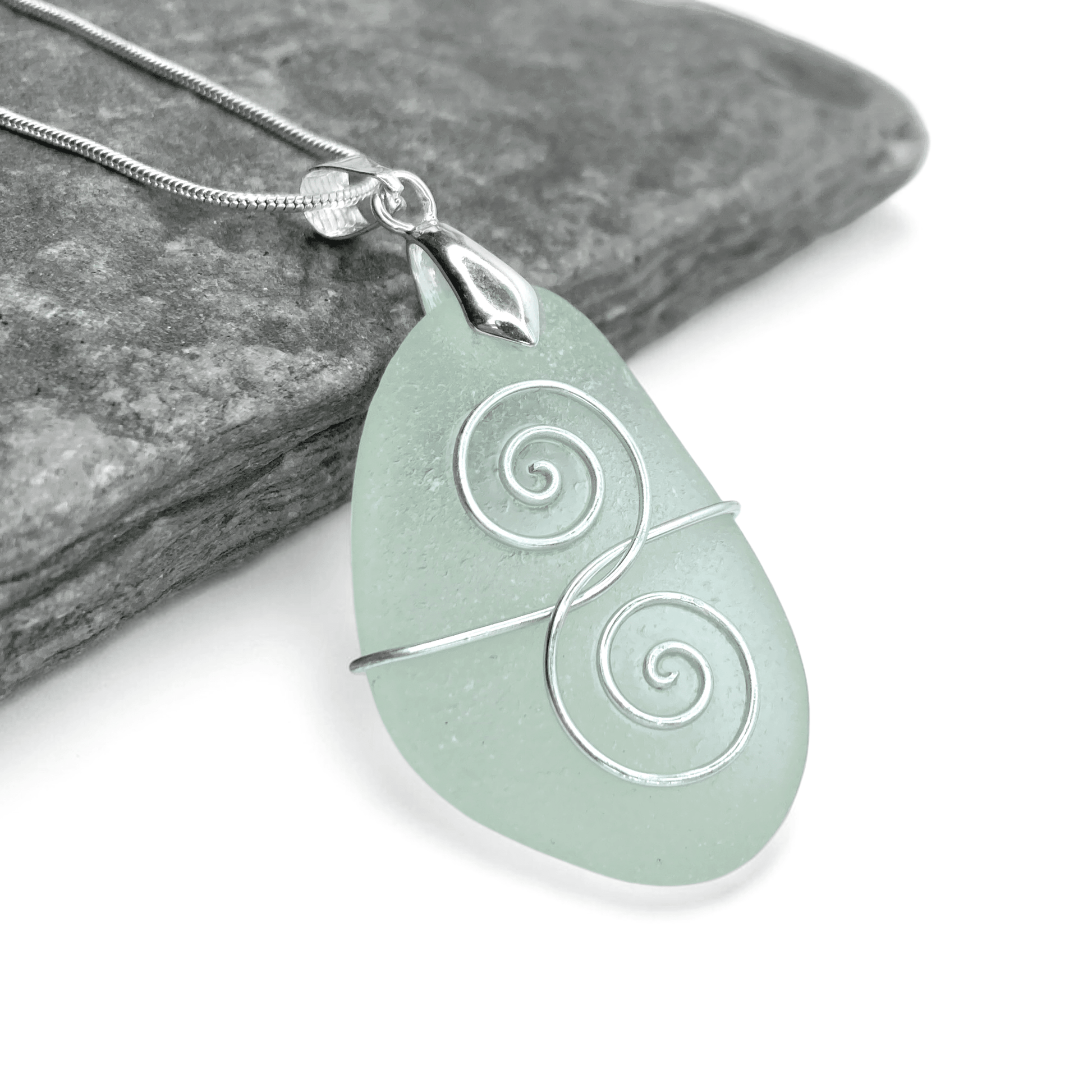 Sea Glass Necklace - Aqua Friendship Pendant - Scottish Jewellery - East Neuk Beach Crafts