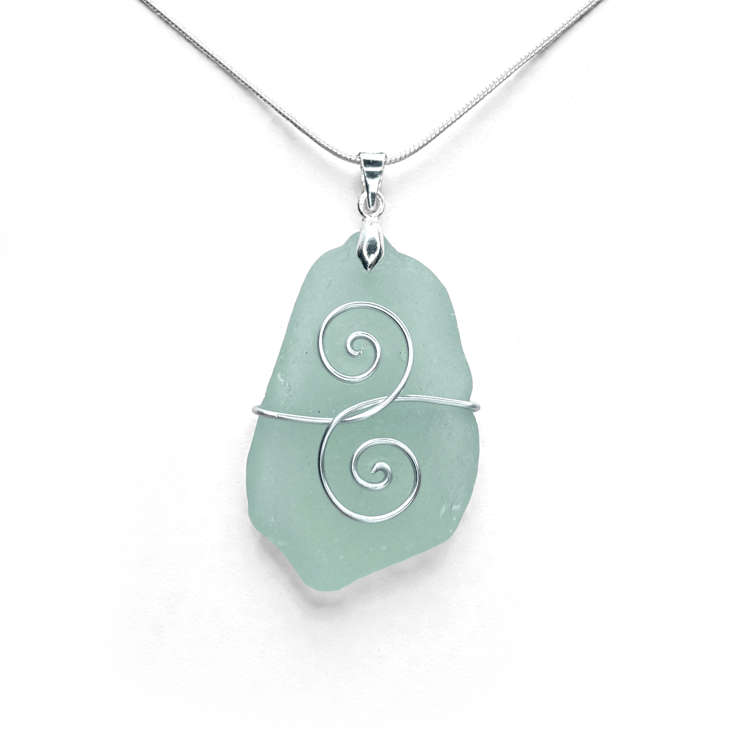 Sea Glass Necklace - Aqua Friendship Pendant - Scottish Jewellery - East Neuk Beach Crafts