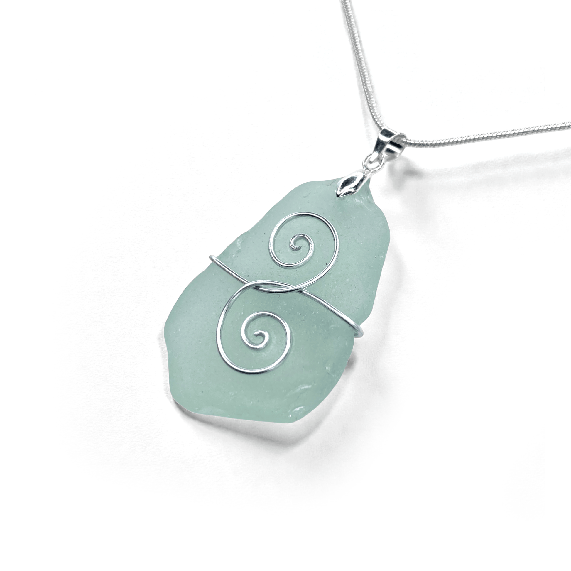 Sea Glass Necklace - Aqua Friendship Pendant - Scottish Jewellery - East Neuk Beach Crafts