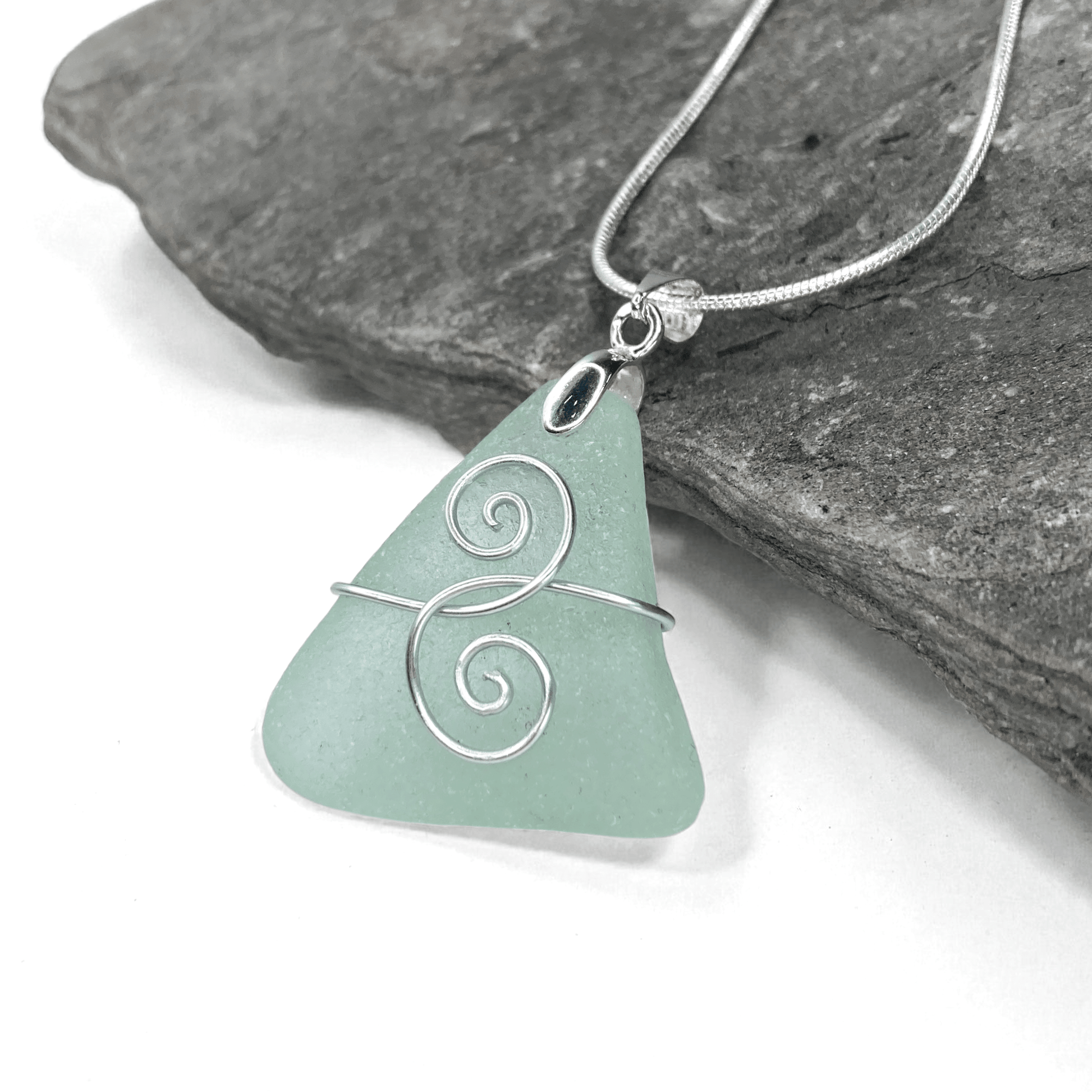 Sea Glass Necklace - Aqua Friendship Pendant - Scottish Jewellery - East Neuk Beach Crafts