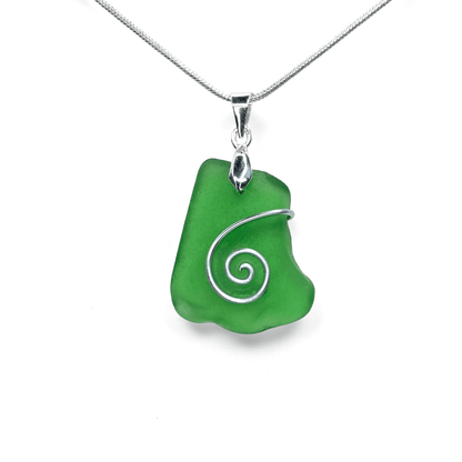 Sea Glass Necklace - Green Celtic Pendant - Scottish Jewellery - East Neuk Beach Crafts