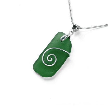 Sea Glass Necklace - Green Celtic Pendant - Scottish Jewellery - East Neuk Beach Crafts