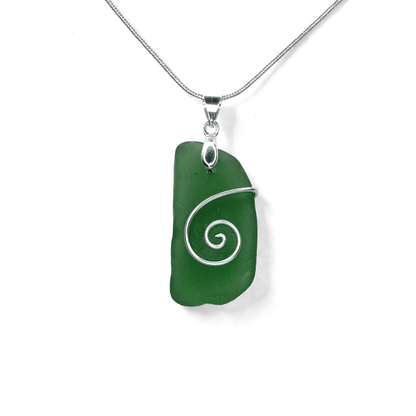 Sea Glass Necklace - Green Celtic Pendant - Scottish Jewellery - East Neuk Beach Crafts