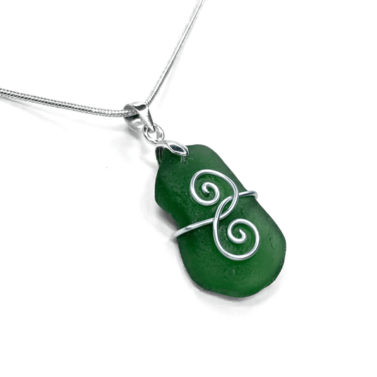 Sea Glass Necklace - Green Friendship Pendant - Scottish Jewellery - East Neuk Beach Crafts