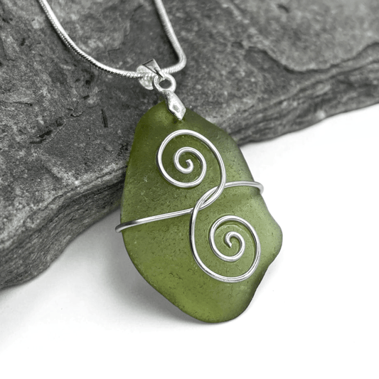 Sea Glass Necklace - Green Friendship Pendant - Scottish Jewellery - East Neuk Beach Crafts
