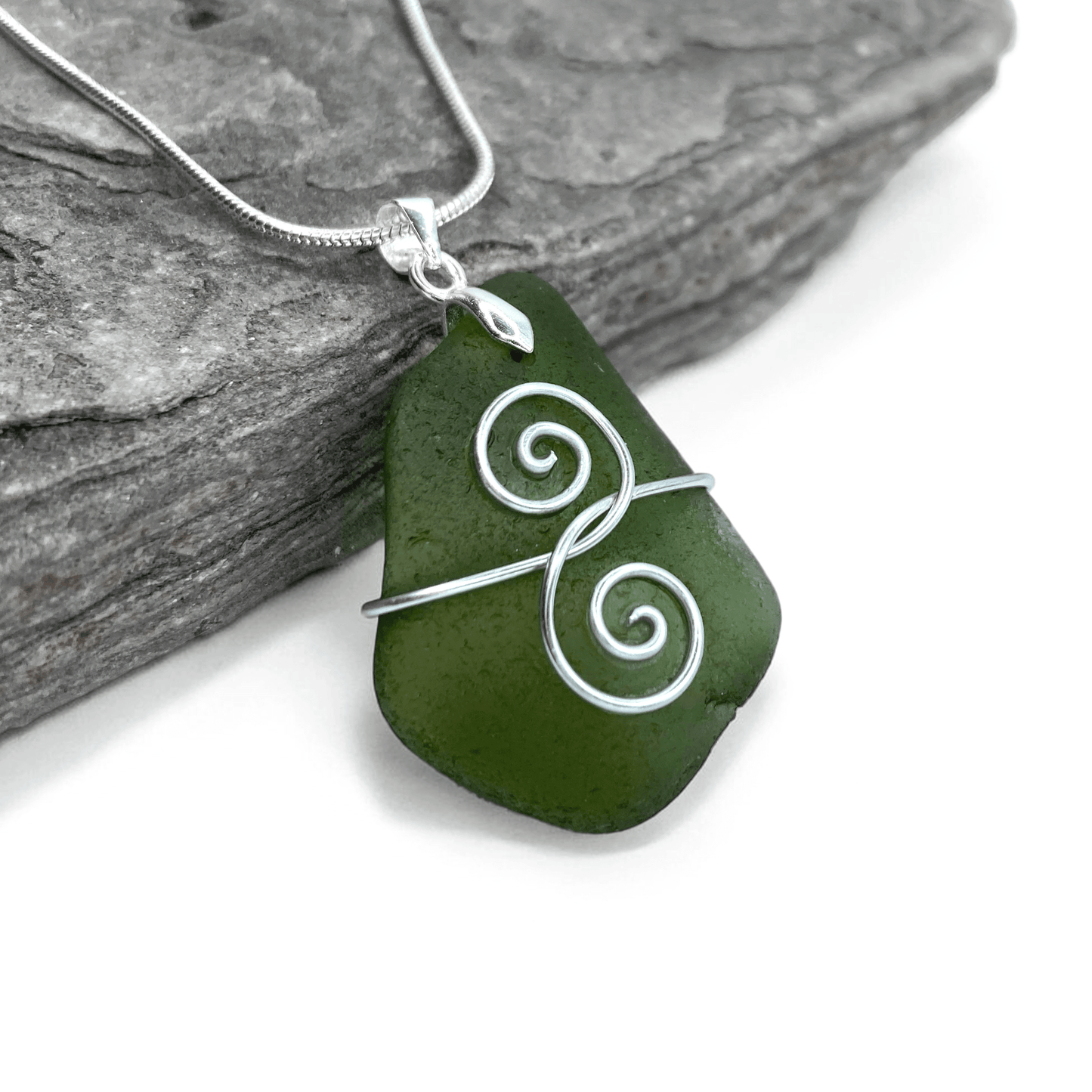 Sea Glass Necklace - Green Friendship Pendant - Scottish Jewellery - East Neuk Beach Crafts