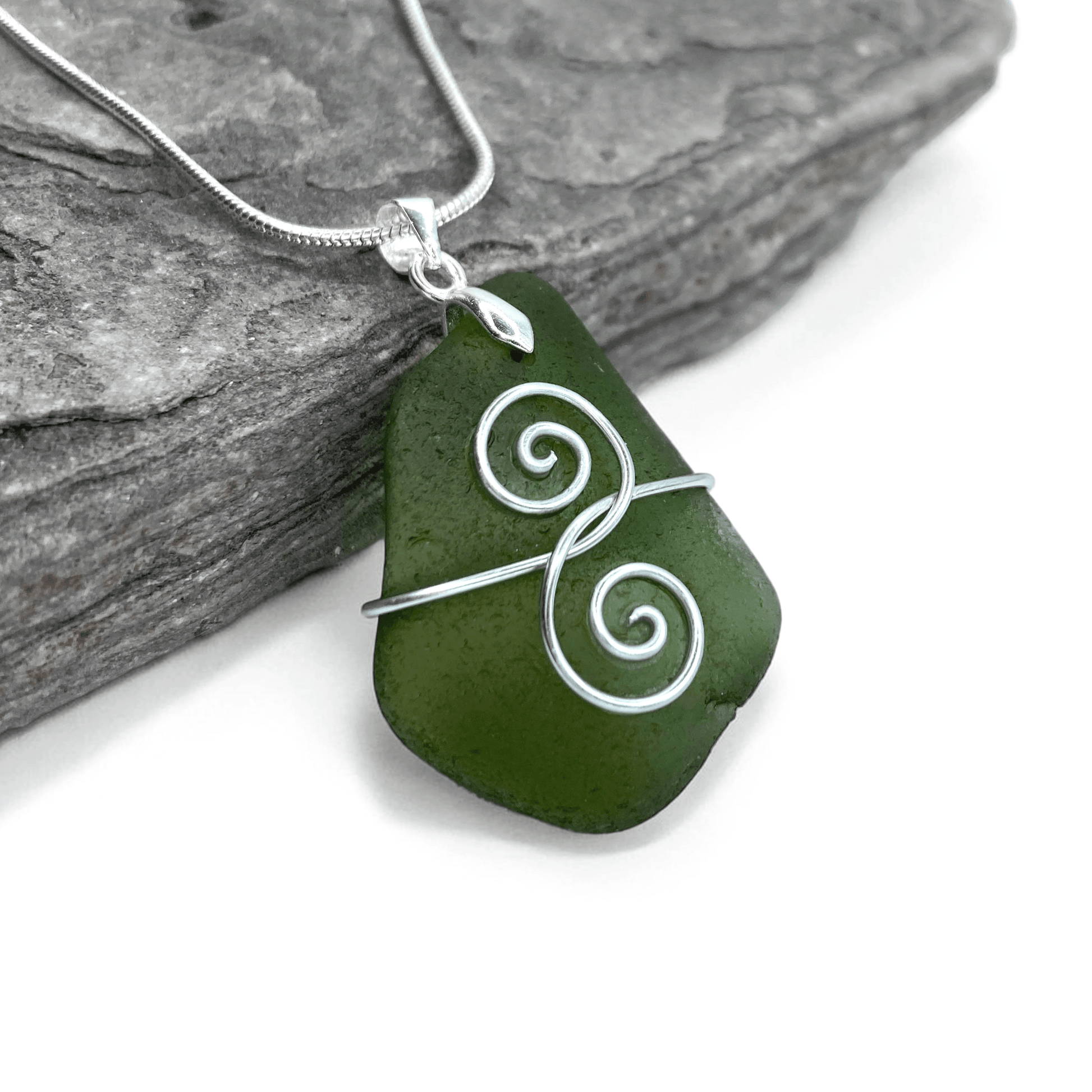 Sea Glass Necklace - Green Friendship Pendant - Scottish Jewellery - East Neuk Beach Crafts