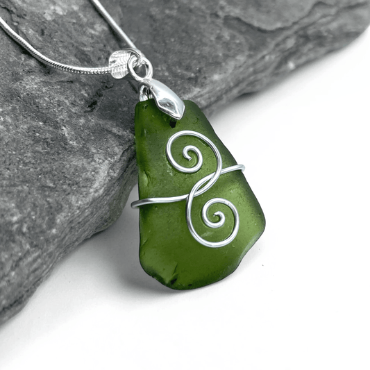 Sea Glass Necklace - Green Friendship Pendant - Scottish Jewellery - East Neuk Beach Crafts