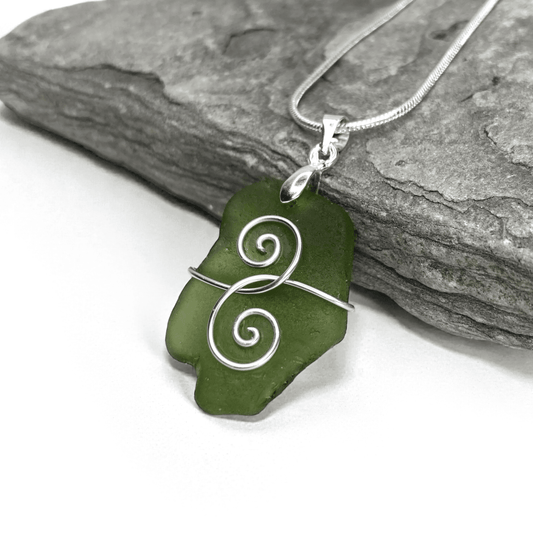 Sea Glass Necklace - Green Friendship Pendant - Scottish Jewellery - East Neuk Beach Crafts