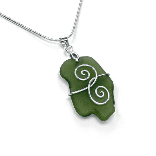 Sea Glass Necklace - Green Friendship Pendant - Scottish Jewellery - East Neuk Beach Crafts