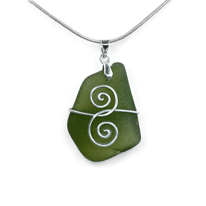 Sea Glass Necklace - Green Friendship Pendant - Scottish Jewellery - East Neuk Beach Crafts