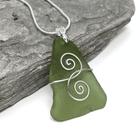 Sea Glass Necklace - Green Friendship Pendant - Scottish Jewellery - East Neuk Beach Crafts