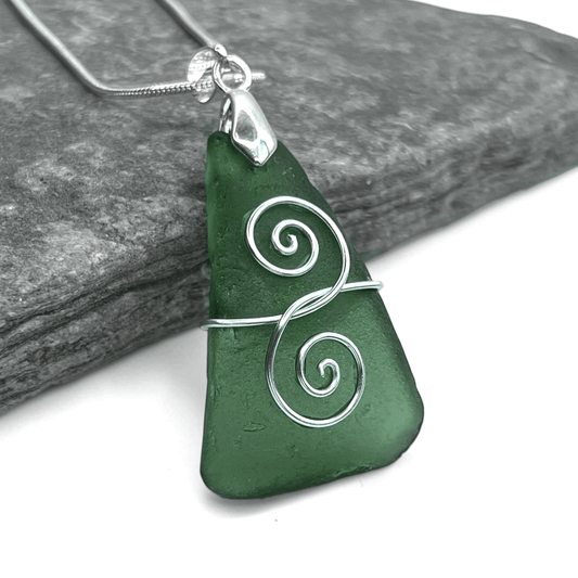 Sea Glass Necklace - Green Friendship Pendant - Scottish Jewellery - East Neuk Beach Crafts