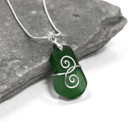 Sea Glass Necklace - Green Friendship Pendant - Scottish Jewellery - East Neuk Beach Crafts