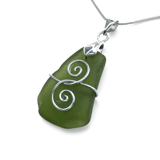Sea Glass Necklace - Green Friendship Pendant - Scottish Jewellery - East Neuk Beach Crafts