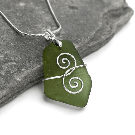 Sea Glass Necklace - Green Friendship Pendant - Scottish Jewellery - East Neuk Beach Crafts